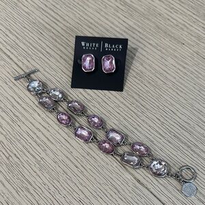 White House Black Market Pink and Silver Earrings